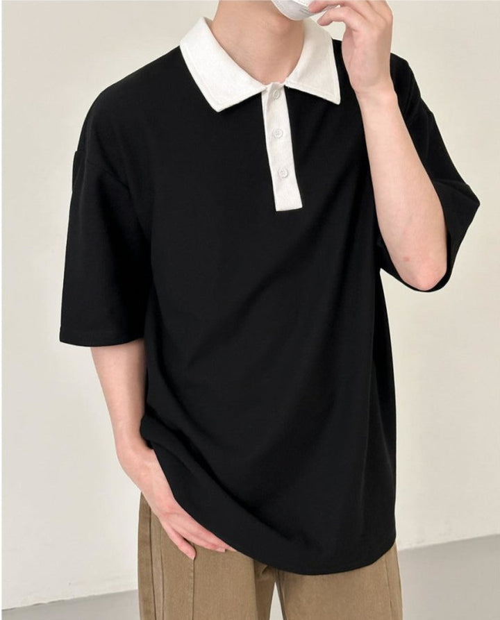 Casual POLO Contrasting Color T-Shirt
