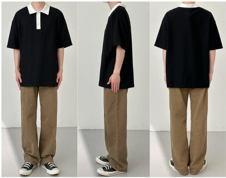 Casual POLO Contrasting Color T-Shirt