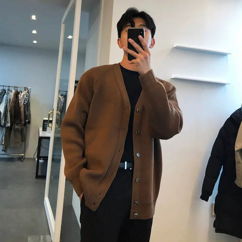 Casual Pleated Knitted Cardigan