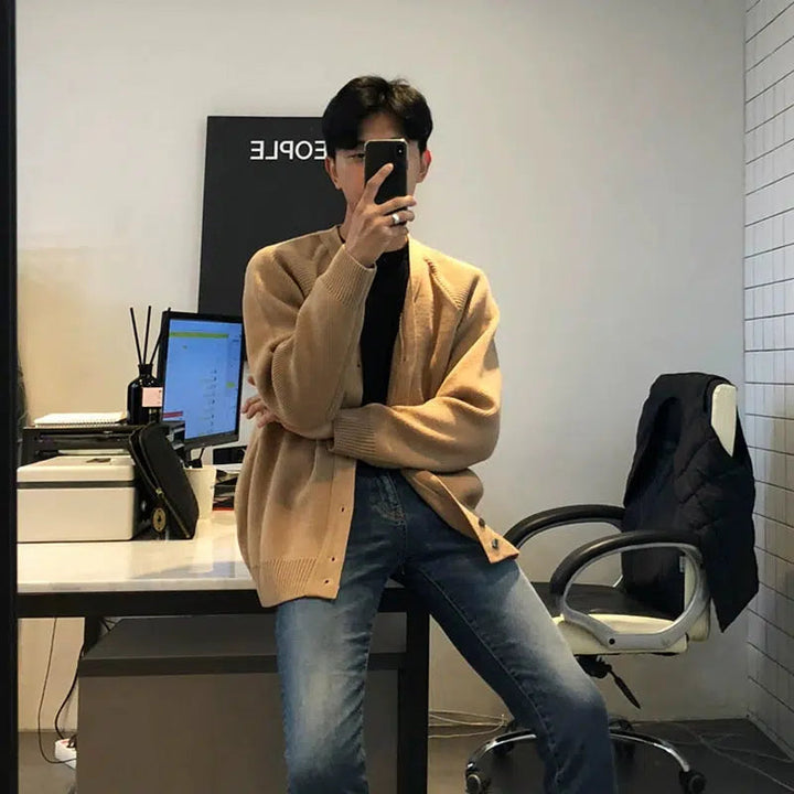 Casual Pleated Knitted Cardigan
