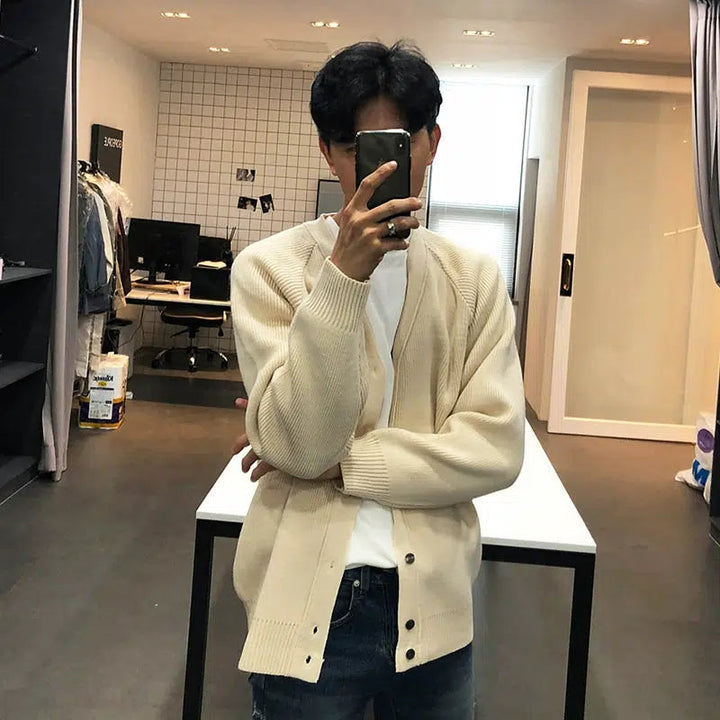 Casual Pleated Knitted Cardigan