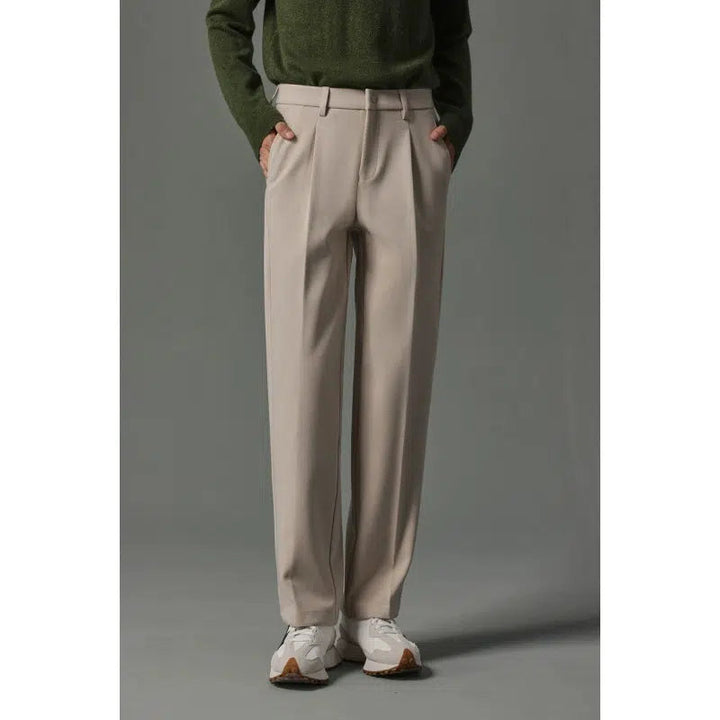 Slim Tapered Pleated Pants