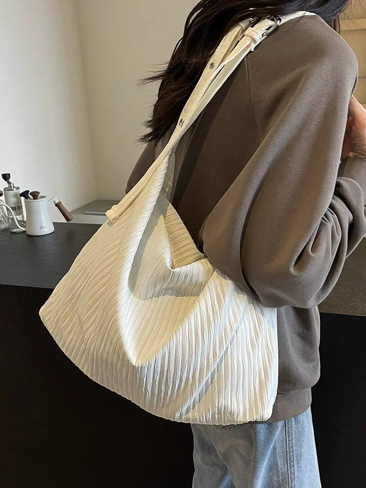 Casual Pleated Shoulder Bag