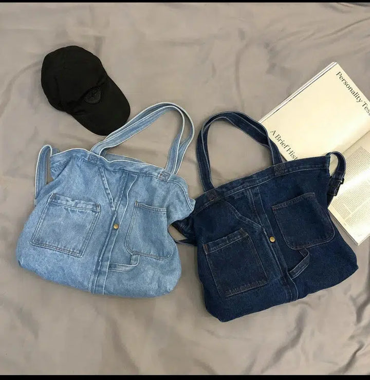 Casual Pocket Canvas Tote Bag