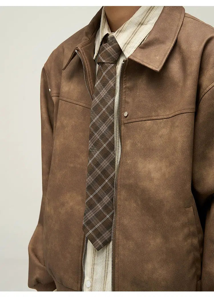 Casual Retro PU Leather Jacket