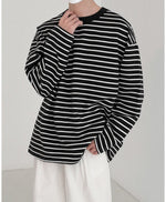 Casual Round Neck Striped Shirt