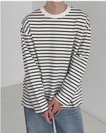 Casual Round Neck Striped Shirt