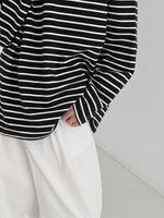 Casual Round Neck Striped Shirt