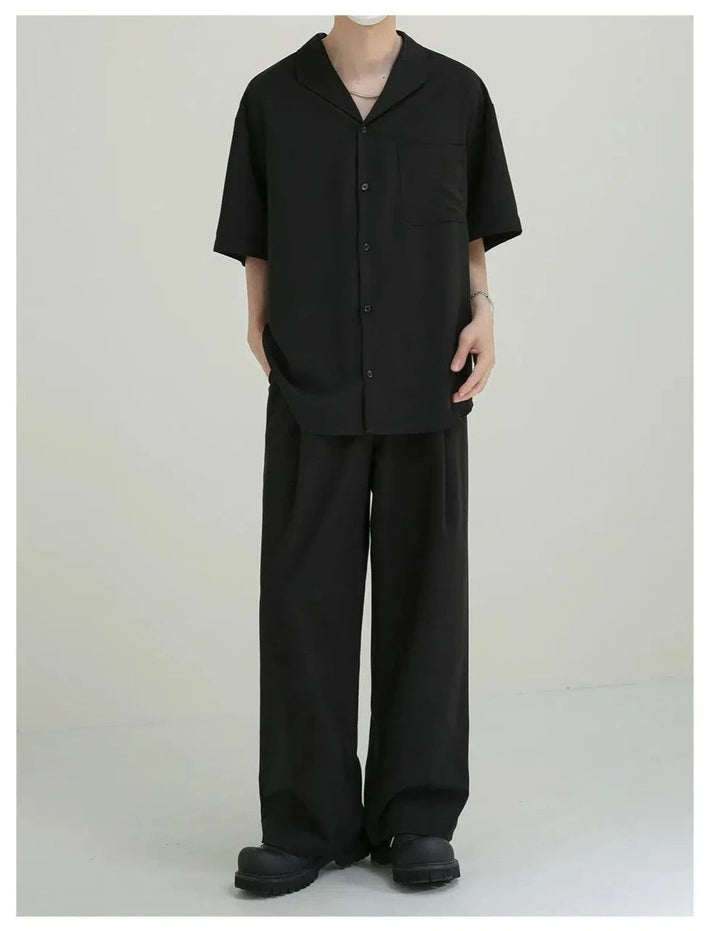 Casual Short Sleeve Button-Up Shirt