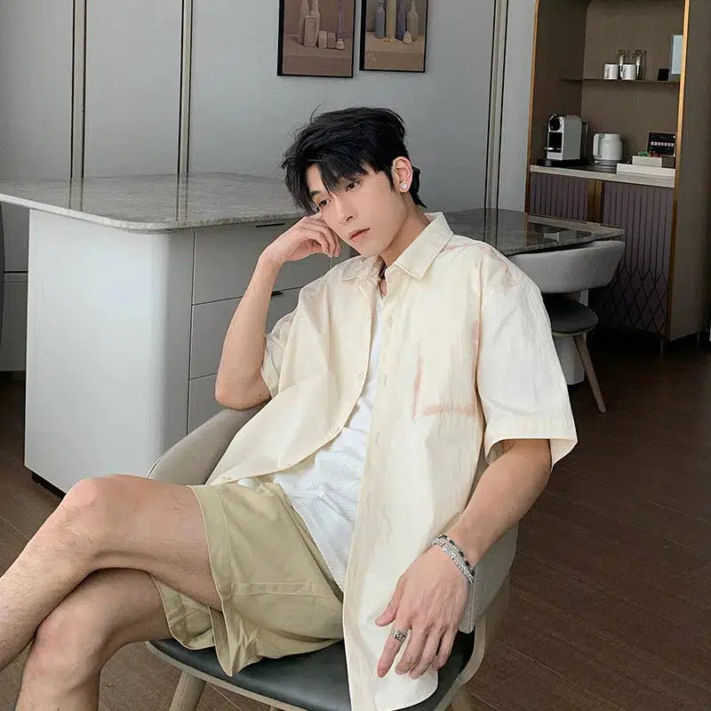 Casual Short Sleeve Button-Up Shirt