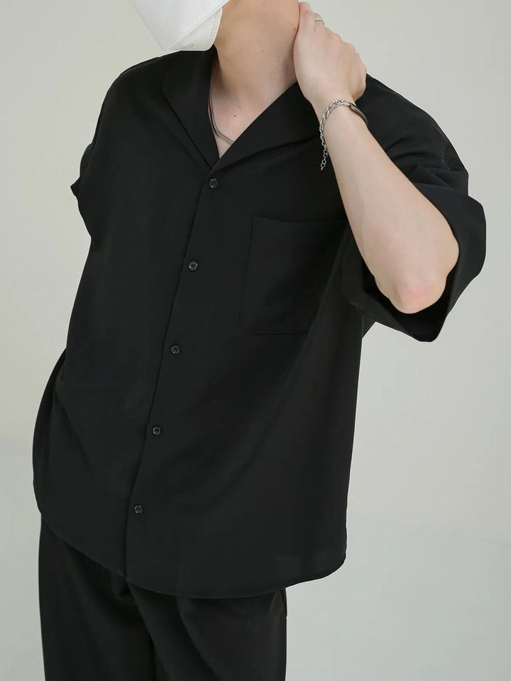 Casual Short Sleeve Button-Up Shirt