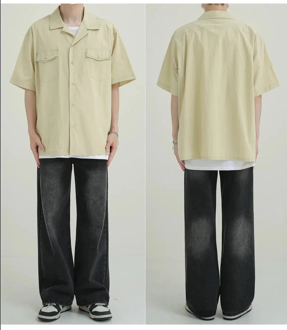 Casual Short-Sleeve Shirt with Front Pockets