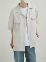 Casual Short-Sleeve Shirt with Front Pockets