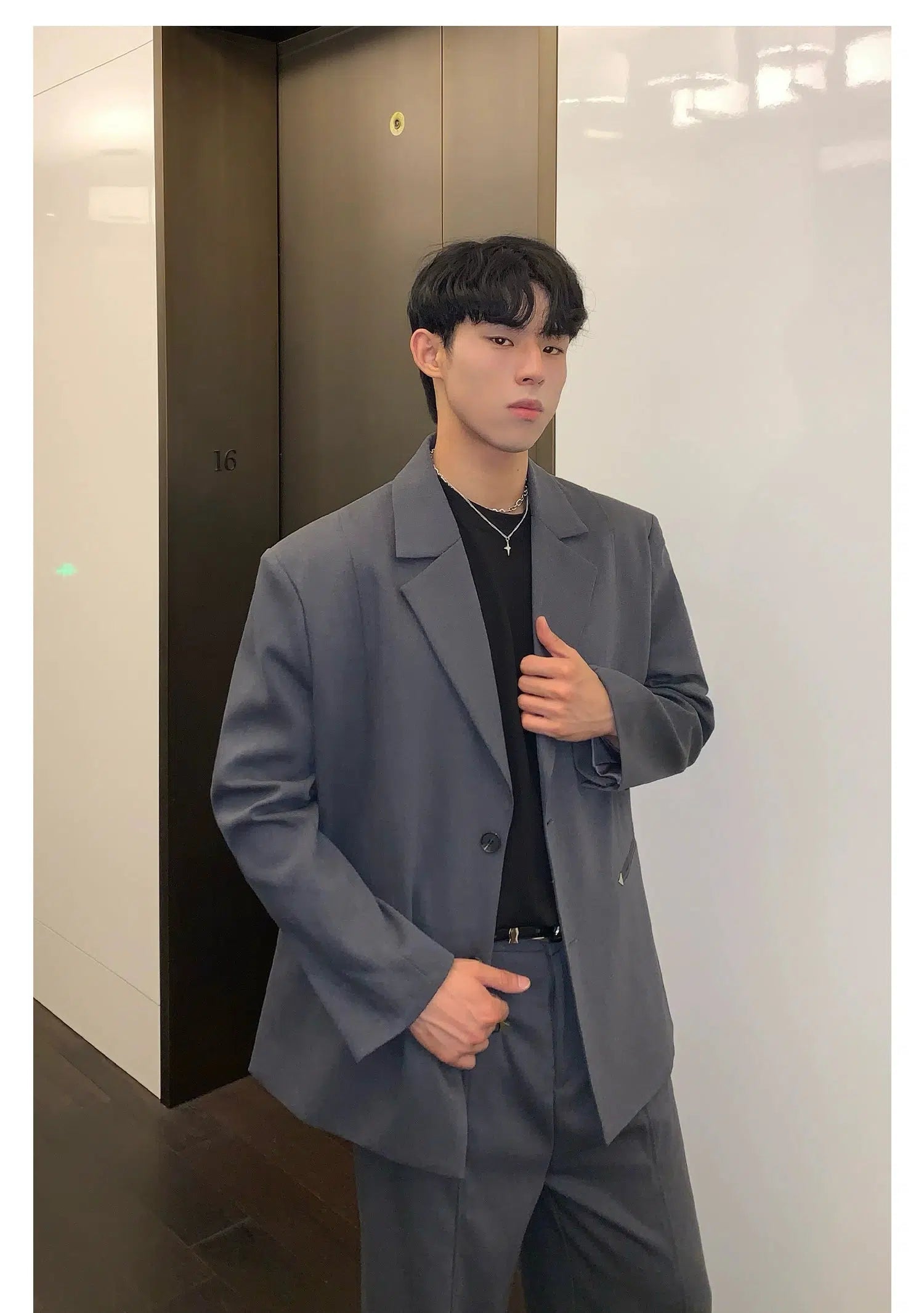 Casual Silhouette Suit Pants Set