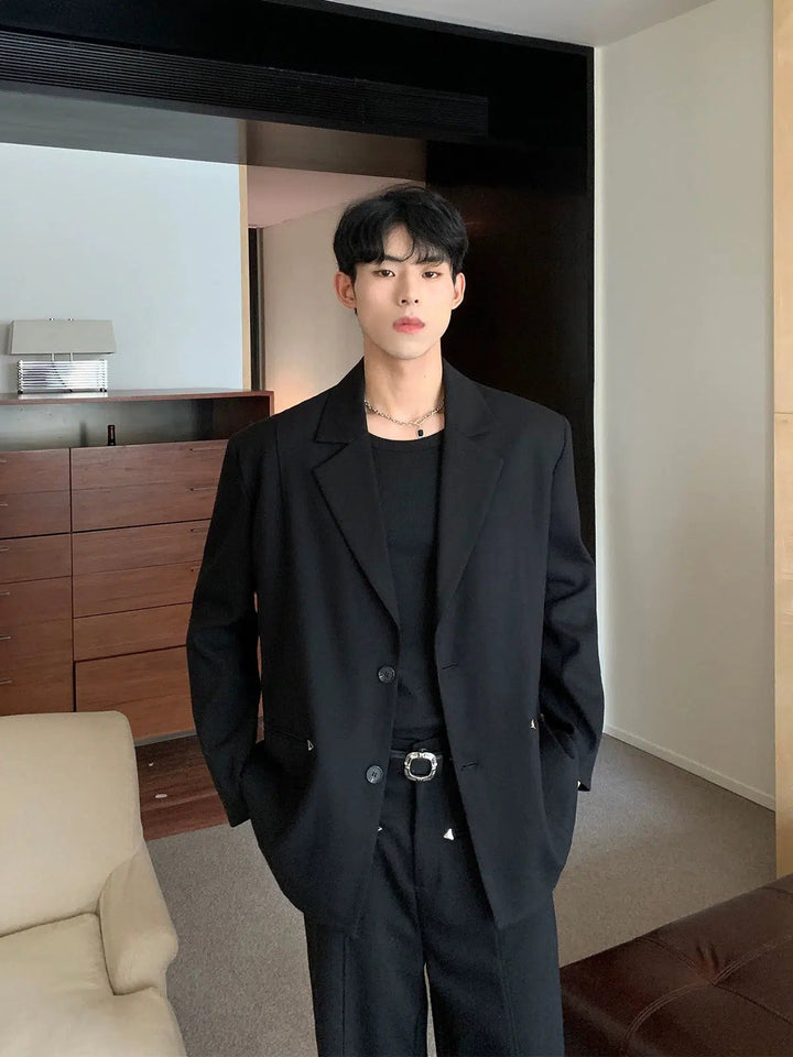 Casual Silhouette Suit Pants Set