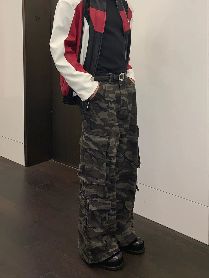 Casual Straight-leg Camouflage Pants