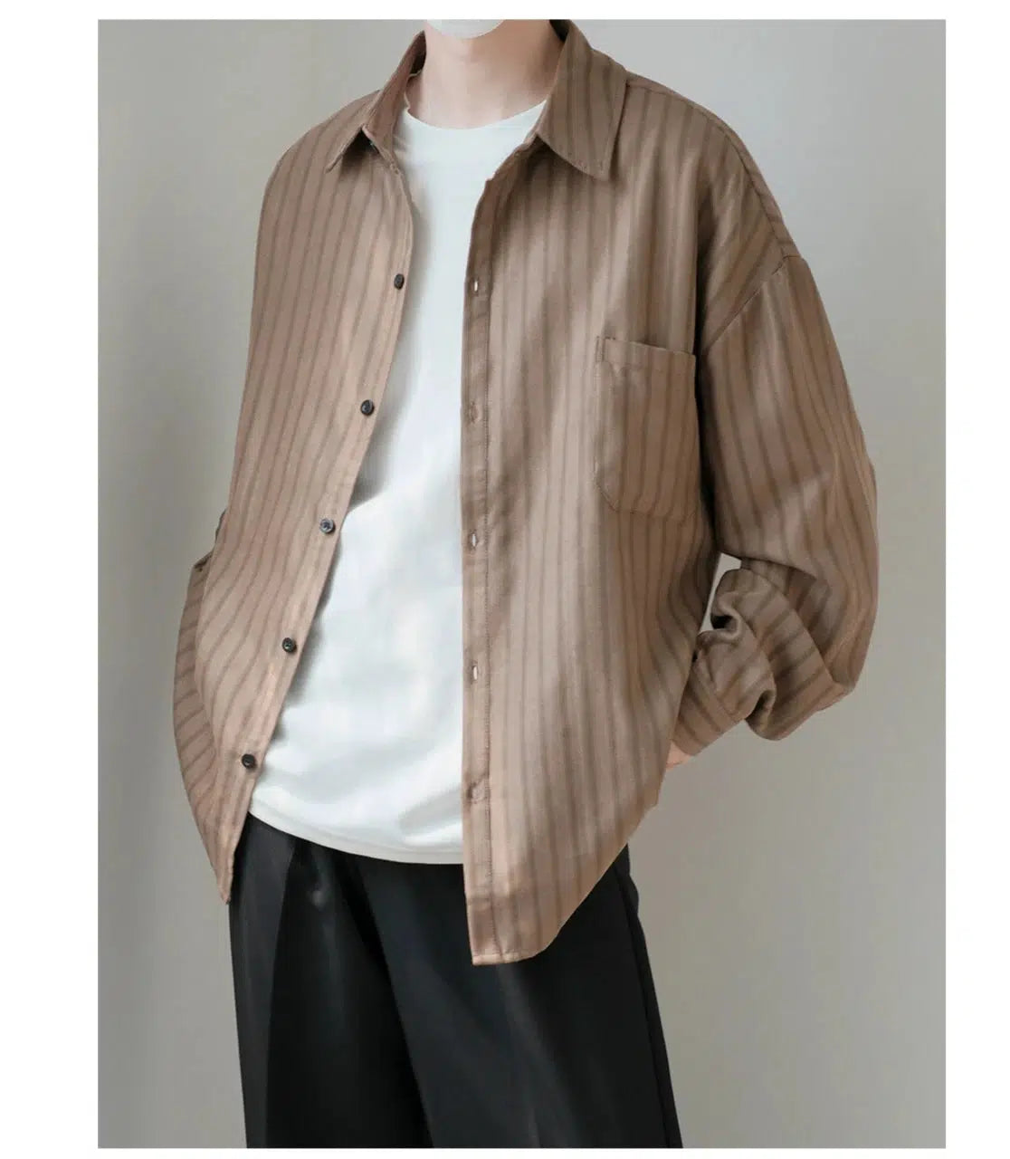 Casual Striped Button-Up Shirt