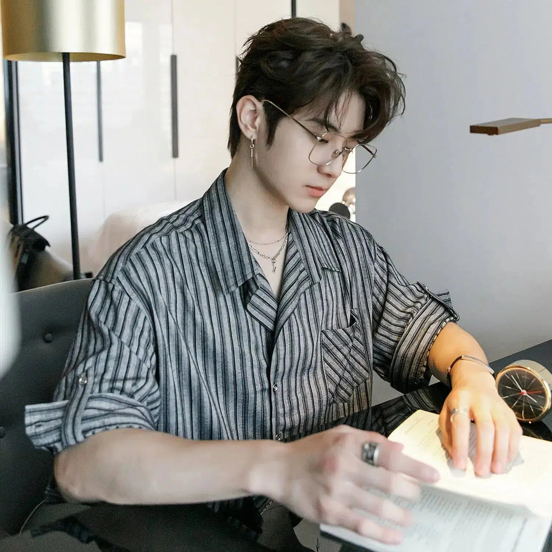 Casual Striped Button-Up Shirt