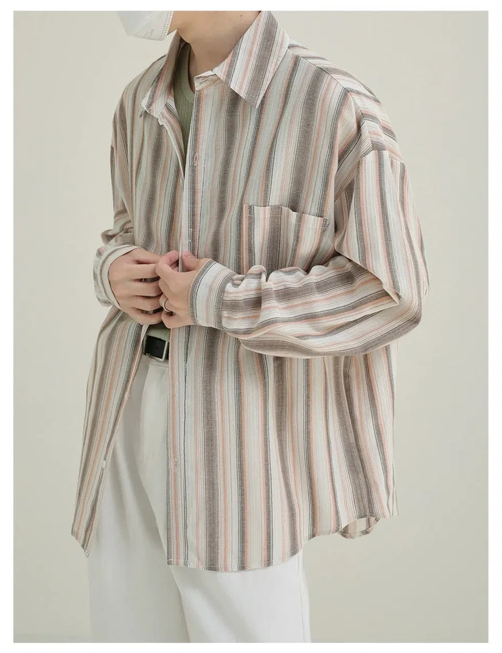 Casual Striped Button-down Shirt