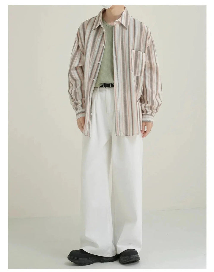 Casual Striped Button-down Shirt