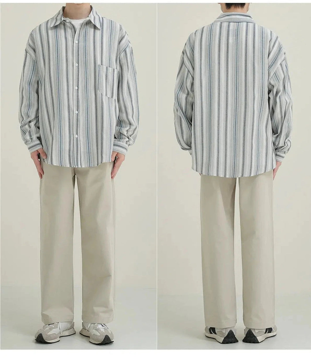Casual Striped Button-down Shirt