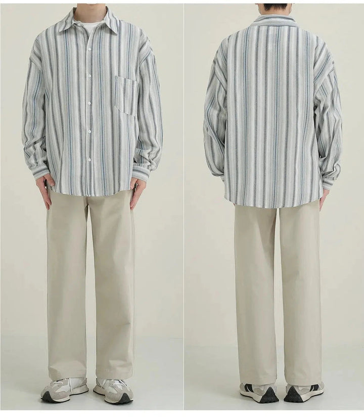 Casual Striped Button-down Shirt
