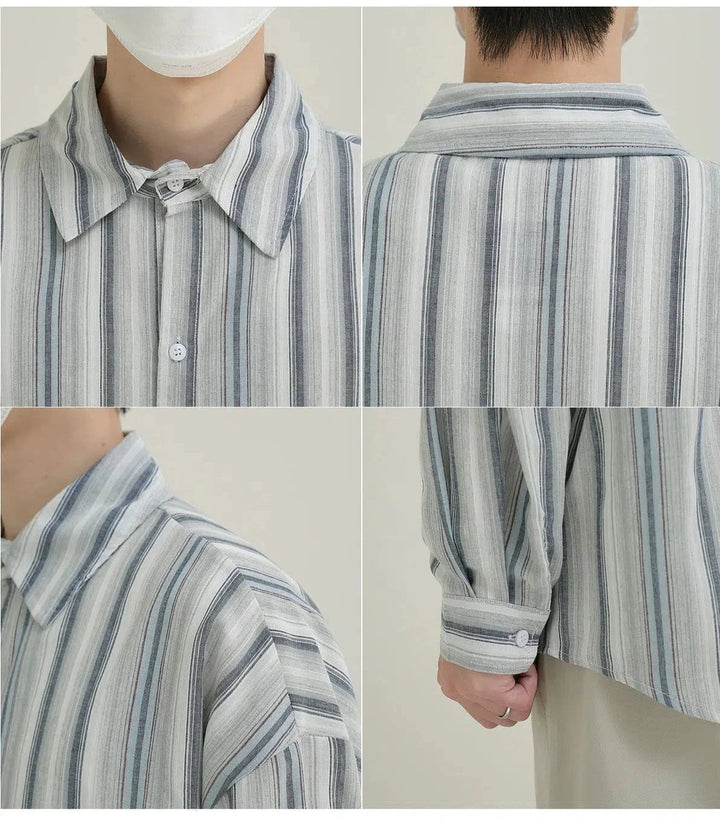 Casual Striped Button-down Shirt