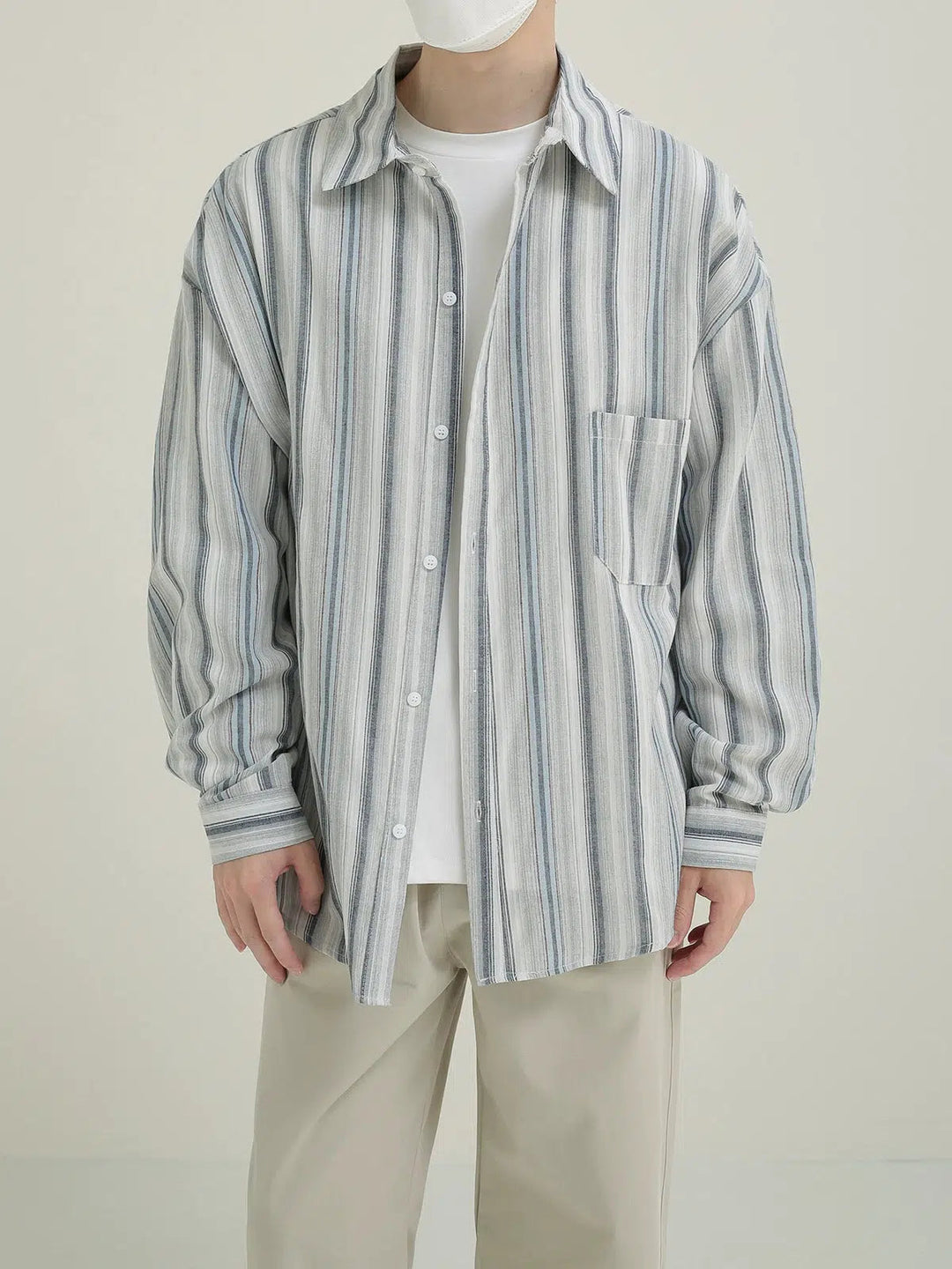 Casual Striped Button-down Shirt