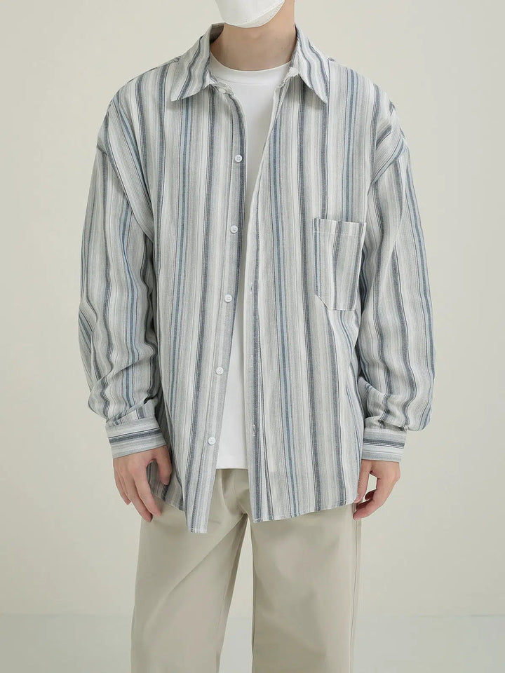 Casual Striped Button-down Shirt