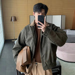 Pu Leather Suede-Collar Jacket