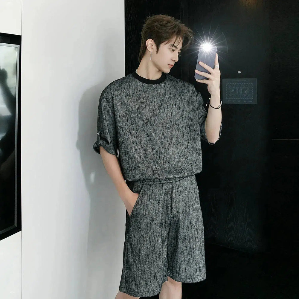 Casual Textured Two-Piece Fashion Suit