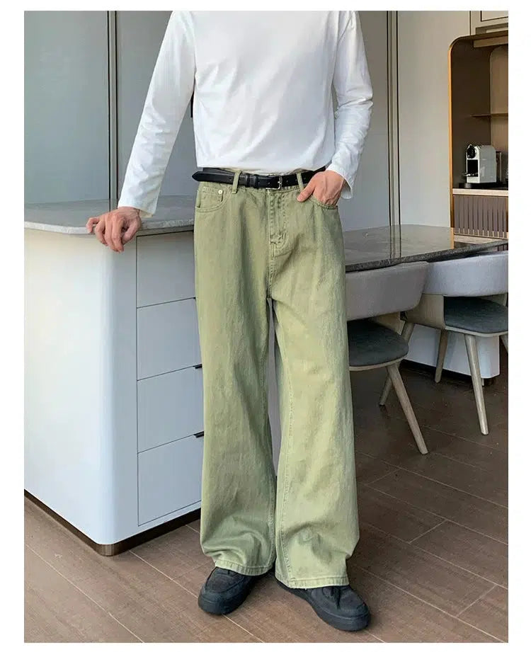 Casual Wide-Leg Denim Pants