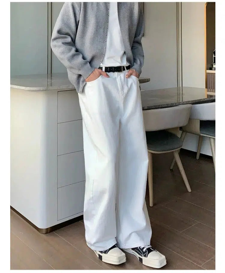 Casual Wide-Leg Denim Pants