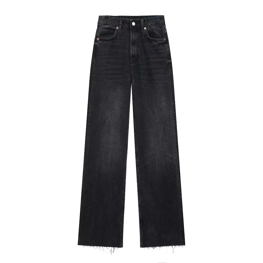 Casual Wide-Leg Denim Pants