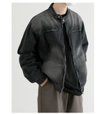 Casual Zip Front Denim Jacket