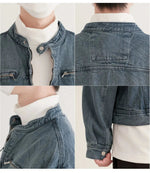 Casual Zip Front Denim Jacket