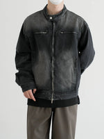 Casual Zip Front Denim Jacket