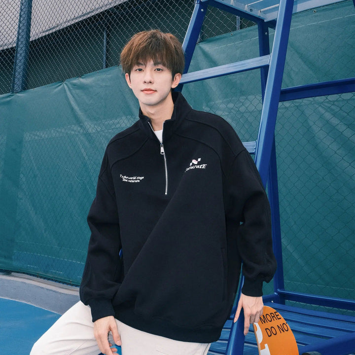 Front Pocket Zip-Up Sweatshirt