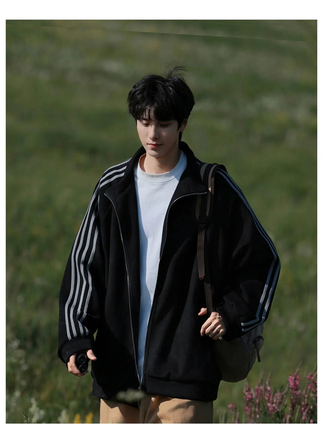 Casual Zip-Up Track Jacket – The Korean Fashion