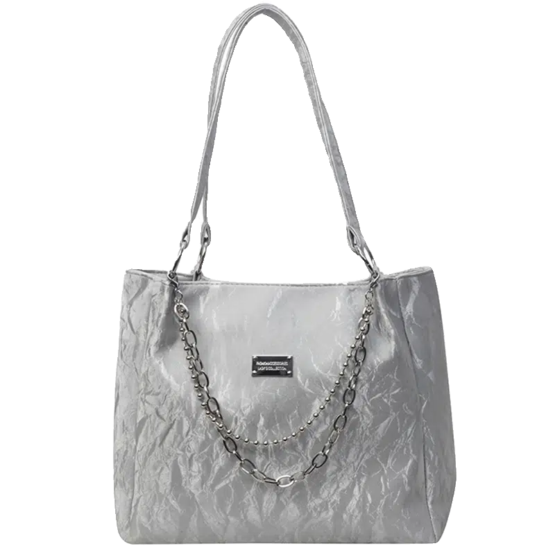 Chain Accent Elegant Tote Bag