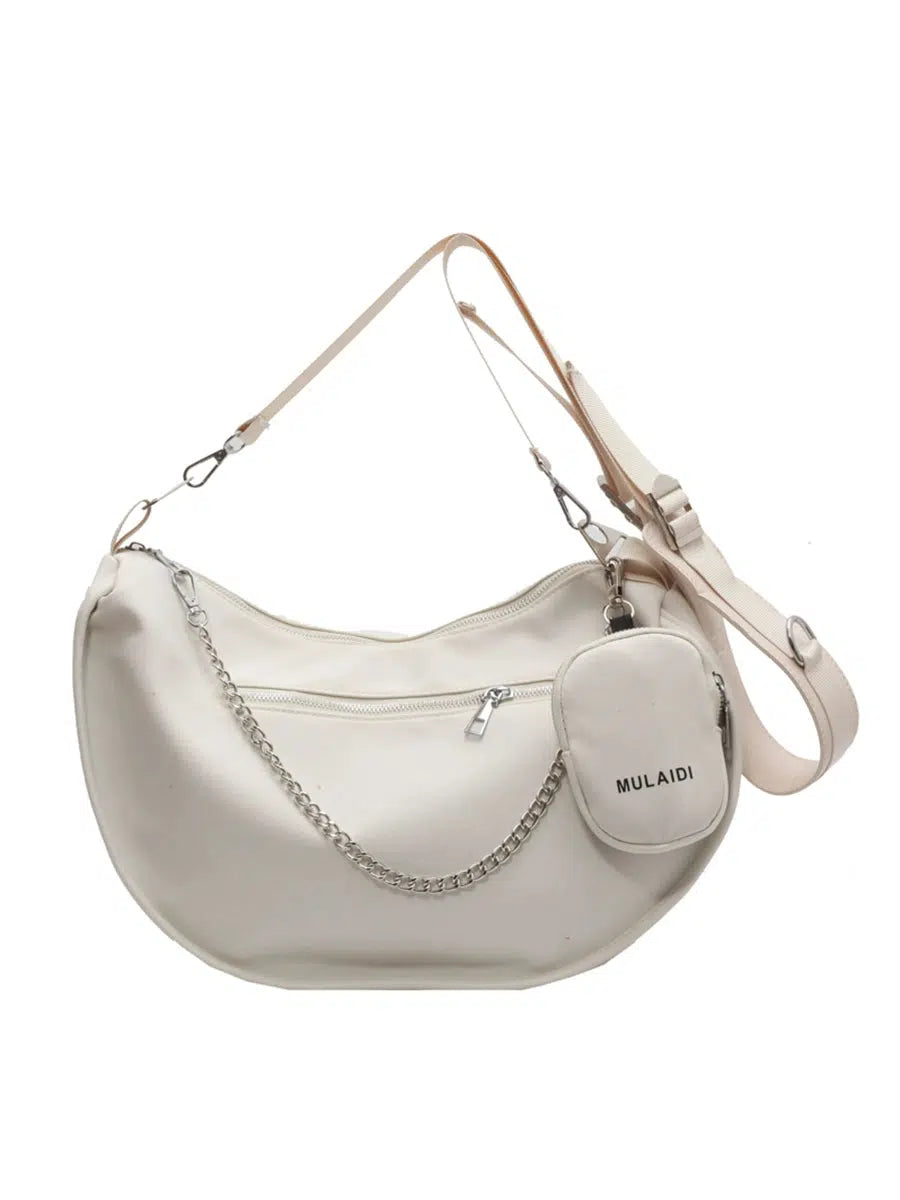 Chain Accent Sling Shoulder Bag