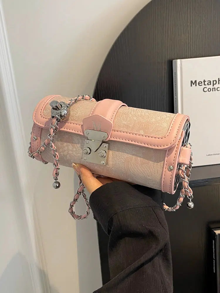 Chain-Accented Mini Handbag