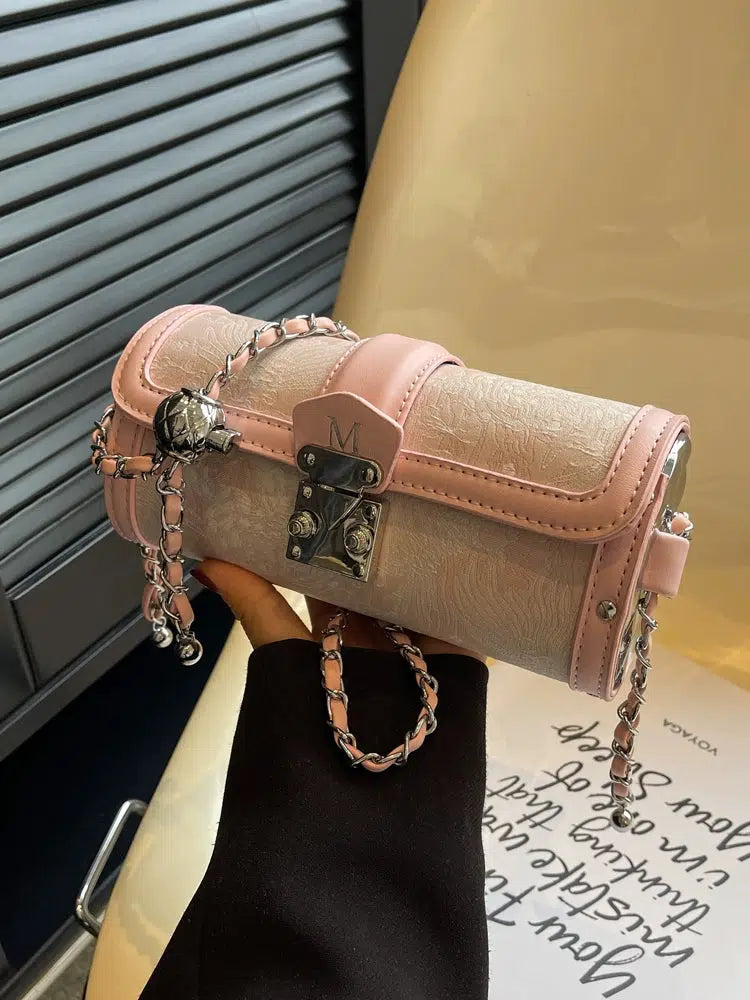Chain-Accented Mini Handbag