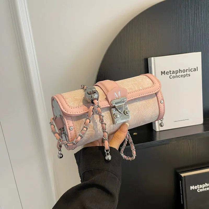 Chain-Accented Mini Handbag