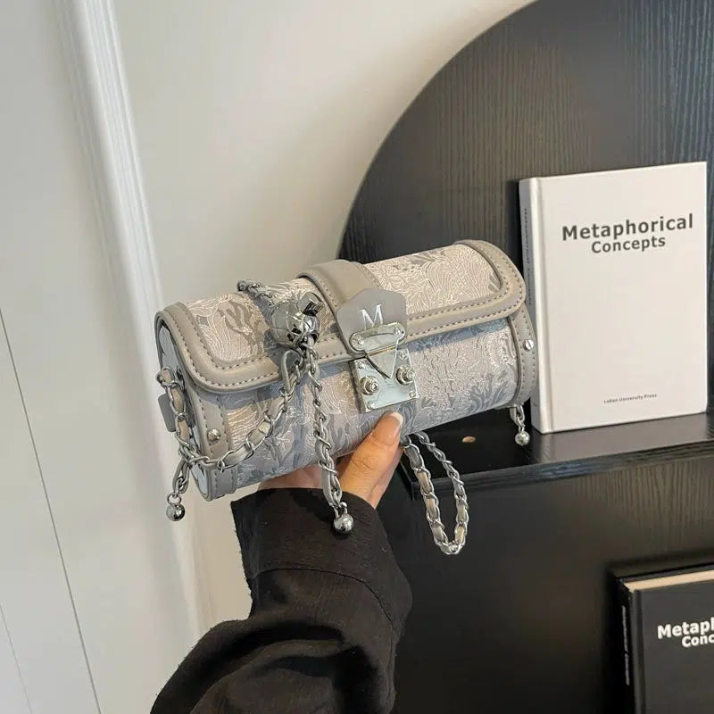 Chain-Accented Mini Handbag