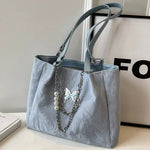 Chain Butterfly Accent Shoulder Bag