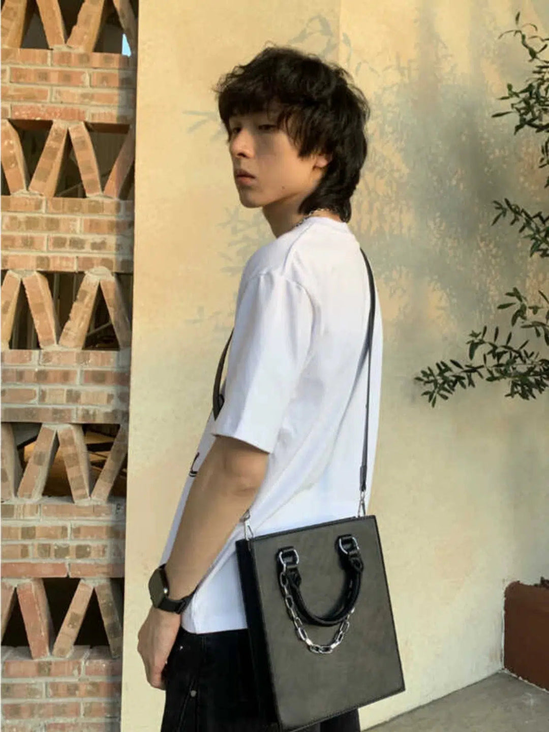 Chain Handle Messenger Bag