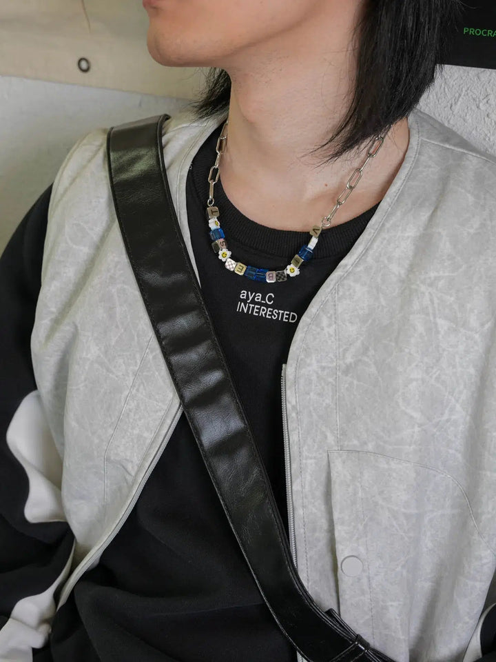 Chain Link Beaded Accents Necklace