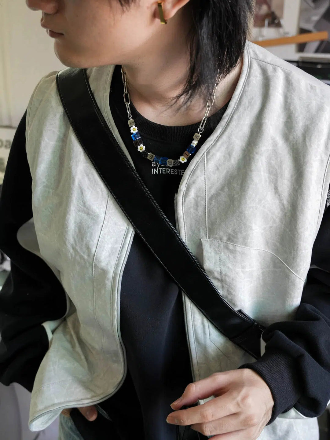 Chain Link Beaded Accents Necklace