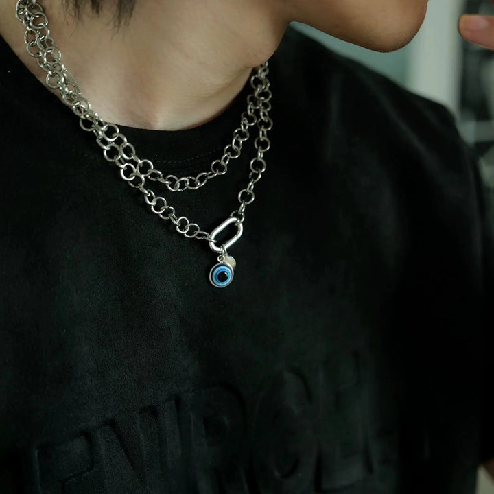 Chain Necklace with Eye Pendant Charm